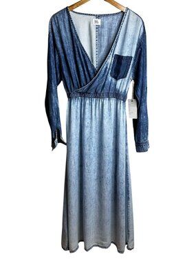 grey lab denim button up maxi dress Stylish Button-Front Denim Maxi Dress in Two Washes  Rhinestones-N-Rawhide